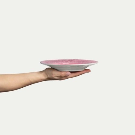 Mateus Stripes Tallerken Rosa Ø21