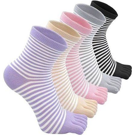 5 par bandage fingerstrumpor dam bomull sport separerade tåstrumpor S