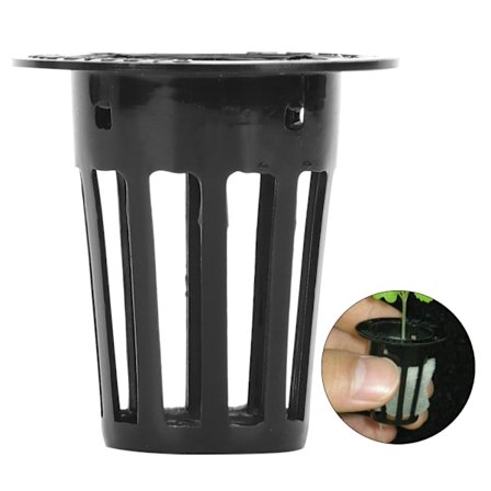 100 kpl Kasvihuoneen hydroponinen verkkoruukku, multaton viljelykasvi, kukkien kasvatuskori, musta