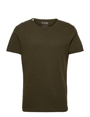 Slhmorgan Ss O-Neck Tee W T-shirts Short-sleeved Grønn Selected Homme