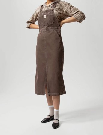 Nudie Jeans Inger Dungarees Dress Espresso Brown - Brown - M