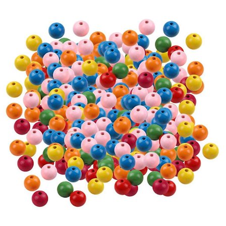 500 stk. Runde Treperler Blandet Farge Løse Avstandsperler Smykkefremstilling 8mm