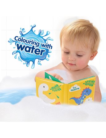 SES Creative Bath Time - Colouring With Water - Dino Bath Book - Multi/patterned - ONE SIZE