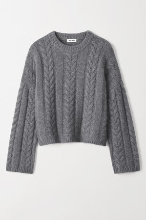 Soft Goat - Chunky Cable Knit - Women cashmere sweater - XL - Grey
