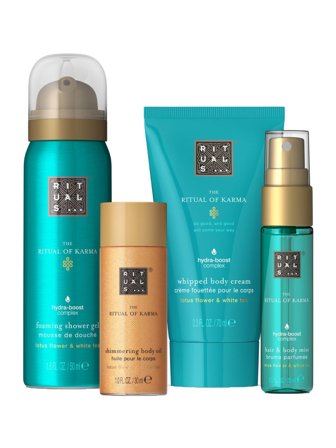Rituals The Ritual of Karma Set cont.: Shimmering Body Oil 30 ml + Hair and Body Mist 20 ml + Body Cream 70 ml + Shower Gel 50 ml 1.0items