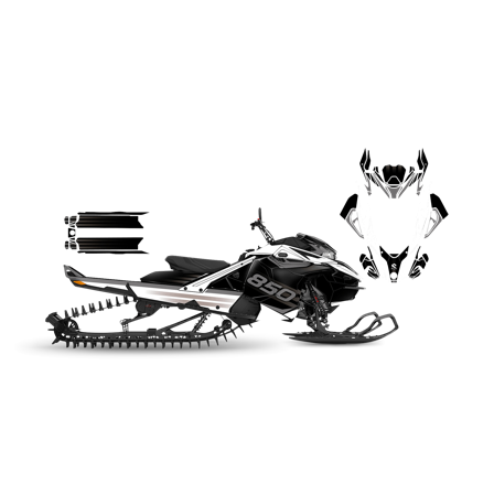 Dekalkit SweTown Ledan Hvit-Svart - Lynx Boondocker DS 4100 850 E-Tec 2018-2018