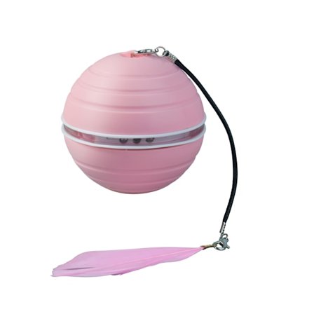 Automatisk Kattebold - Selvdrejende Interaktivt Legetøj til Indendørs Katte Pink