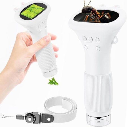 Bærbart digitalt mikroskop til børn, 2-tommers skærm, videnskabelig gave til 3-12-årige