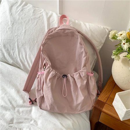 Kpop Ryggsäck med Dragsko för Kvinnor, Casual Mjuk Nylon Damryggsäck Lätt Studentväska Stor Kapacitet Resväska Rucksack Ryggsäck~02337