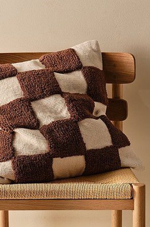 Jotex - Kissenhülle 50x50 Cm Braun/weiß - CORI - Kaufe Dekokissen und Kissenbezüge bei Jotex