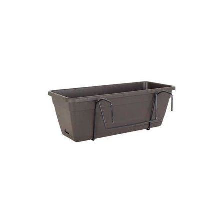 ARTEVASI Jardinpot VENEZIA med vandreserve - Mørk grå - 10L - 49 x 19,5 x 16,6 cm -