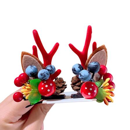 2 kpl Jouluhiuspinnej , s p j peuran sarvia ja korvia hiuspinnej , hirvennahka-alligaattoripinnej naisille ja tyt ille (A-Moniv rinen 8, Yksi koko)