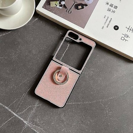Pu Läderfodral Kompatibel Samsung Galaxy Z Flip 5 Med Ringhållare Ultratunn Stöttålig Z Flip 5 Skal