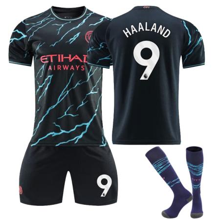 23-24 Manchester City borta barnfotbollsdräkt nr 9 Haaland XL