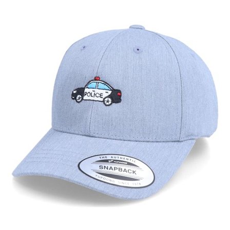 Kiddo Cap - Grå adjustable Keps - Kids Police Car Heather Grey Adjustable @ Hatstore