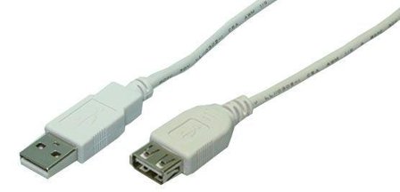 LogiLink USB Cable, USB 2.0, male/female, grey, 3M