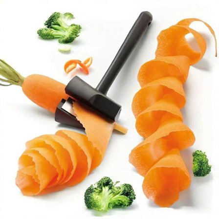 Blomsterkutter i rustfritt stål, kreativ spiralformet traktkvern, kjøkkenrulle for husholdningsbruk, agurk- og gulrotutskjærer
