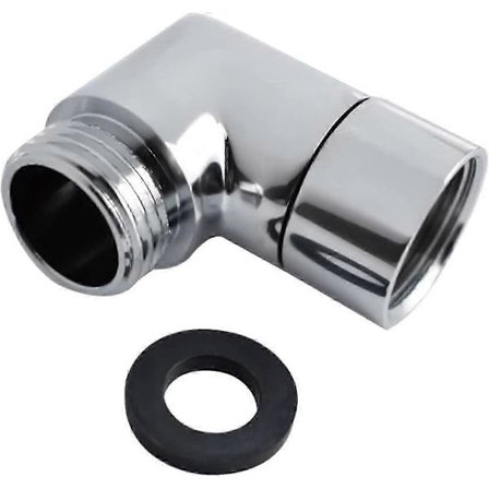 90 Suihkupään sovitin - 1/2 " Kulma - Suihkupäälle - Suihkuletkun jatke - Hopea