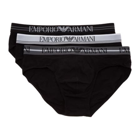 Emporio Armani, briefs 3 Pack Czarny, Mężczyzna, Rozmiar: L