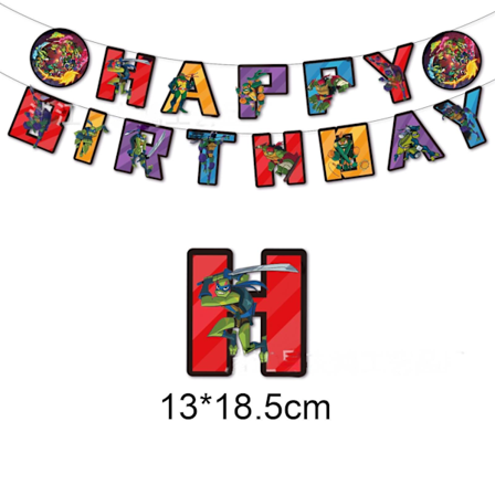 Ninja Turtles Födelsedagsbanderoll Party Födelsedagstillbehör Rumsdekoration