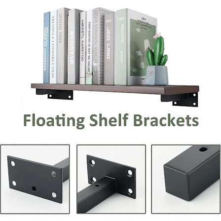 Teollisuushyllyn kannatin seinäkiinnitys Hyllyn piilokannatin Mattamusta, 4 kpl Hy