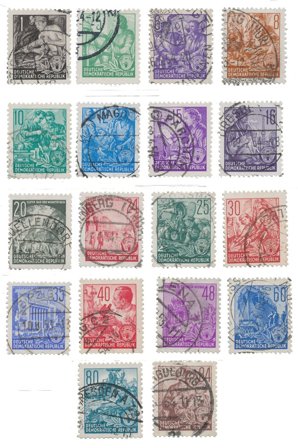 DDR 1953 - MICHEL 362-379 - Stemplet