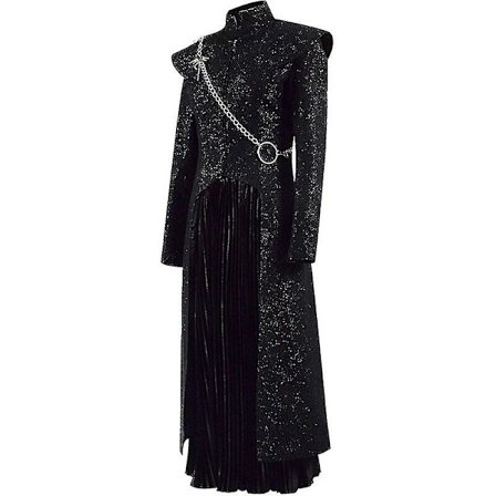 Daenerys Targaryen Dany Cosplay Kostyme Middelalderen Kjole Uniform Svart Outfit Kappe Halloween Festdrakt For Kvinner Voksen I