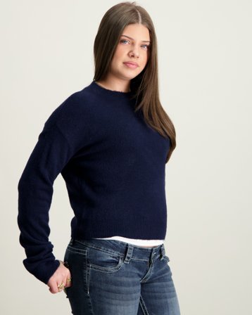 LMTD NLFLODETT LS SHORT KNIT Blå Genser Jente - Kids Brand Store