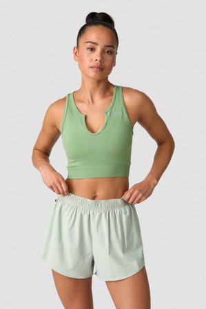 ICANIWILL - Ribbed Define Seamless Tank Top Light Green- Training tank tops - Damen - ICIW