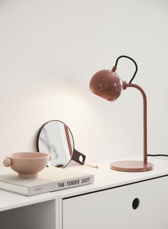 Ball single bordlampe H34 - glossy rød