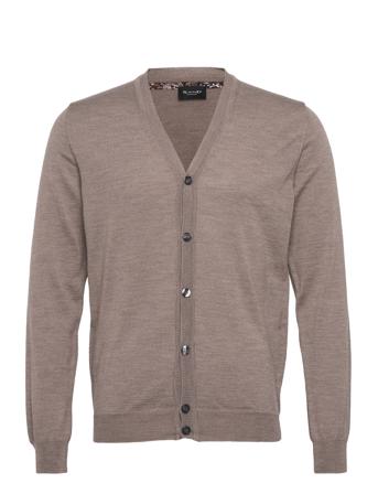 Merino - Ice Stickad Tröja Cardigan Beige SAND