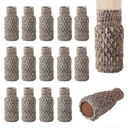 16-pak Halkfrie Stolbensstrømper, Stolben, Strikkede Stolben for at Beskytte Gulvet mod Ridser og Reducere Lyd db