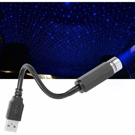 Bil Stjernehimmel, Bil Indvendige Lys USB Ambiente Lys LED Tag Atmosfære Lys til Bil Tag (Lyse Lilla Blå)