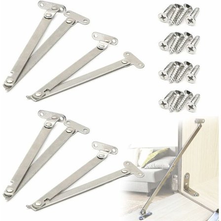 Hængsler Klap Hardware Klap Hardware Rustfrit Stål Møbler 4 Stykker Klap Beslag Hængsel Klap Beslag Klap Beslag Skabslåge Foldehængsel Sølv