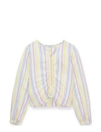 Cropped Printed Ruched Blouse Patterned Tom Tailor