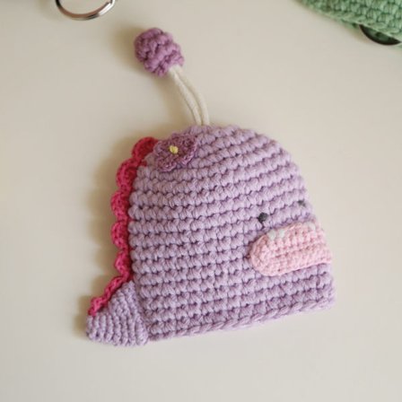 Sød unisex lynlåstaske håndlavet nøglepung butler bil nøglering æske ny strikket nøglering taske lille haj