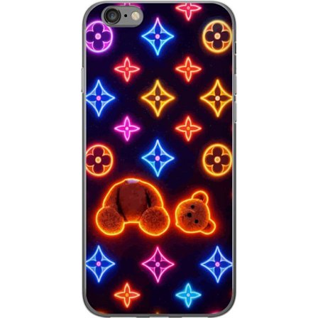 Kompatibel Mobilcover til Apple Apple iPhone 6 Neonfarvet luksusmønster med glødende teddybjørn i pop art-æstetik