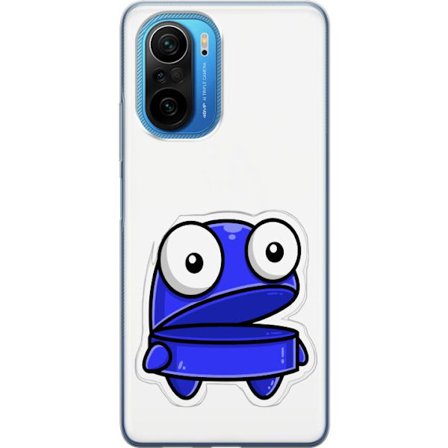 Kompatibel Mobilcover til Xiaomi Xiaomi Poco F3 Blå tegneseriefigur med åbent udtryk og store øjne i sjov illustration