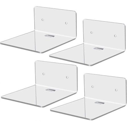 4 kpl akryylihyllyjä, pieni seinähylly, akryyliset seinähyllyt säilytykseen ja koristeluun, pieni kelluva hylly seinälle