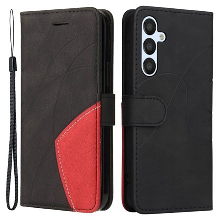 Tekstureret Samsung Galaxy A54 læderetui med rem - Sort