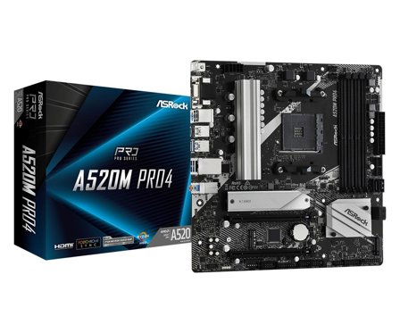 ASRock A520M Pro4 - hovedkort - mikro ATX - Socket AM4 - AMD A520