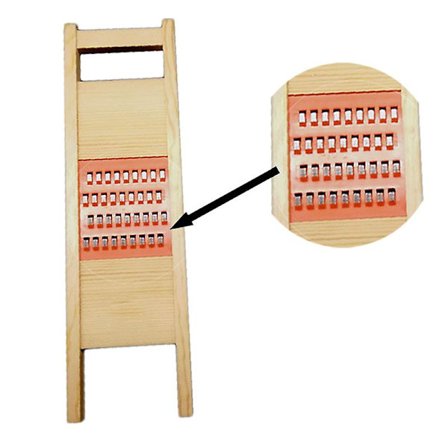 Revetter for ost, frukt, gulrot, løk, pommes frites