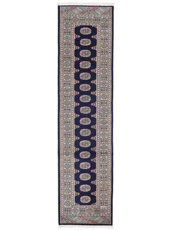 Hand Knotted Pakistan Bokhara 2Ply Rug 78X310 Wool Brown/Black Small