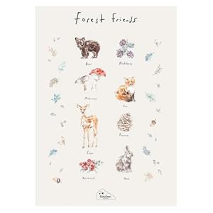 Cam Cam Forest Friends FSC Mix Poster One Size - Home accessories - One size - White