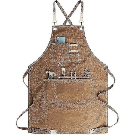 Chef Apron, Adjustable Cross Back Canvas Apron,waterdrop Resistant Multipurpose