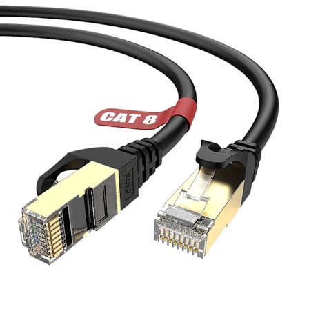 Cat 8 Ethernet-kaapeli 10m, 40 Gbps/2000 MHz Nopea Pyöreä RJ45 LAN-verkko-kaapeli, SFTP-suojattu Internet-kaapeli, Internet-korjaus