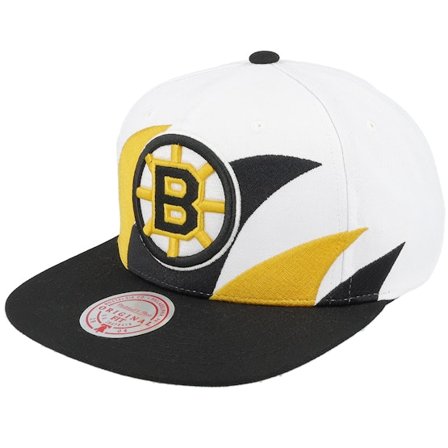 Mitchell & Ness - White snapback Gorra - Boston Bruins Vintage Sharktooth White Snapback @ Hatstore