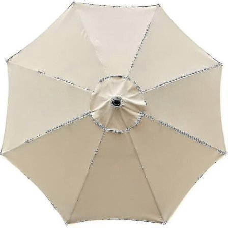 Parasolldeksel, 8 ribber, 3 m, vanntett, UV-bestandig, erstatningsstoff, beige - WELLNGS