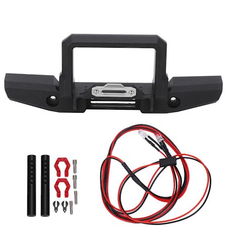 SCX10 TRX 1 10 RC Bil Främre Stötfångare med LED-ljus Tillbehörssats Svart