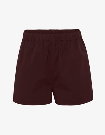 Women Organic Twill Shorts - Oxblood Red - L